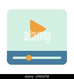 Video-Multimedia-Streaming-Film einzelnes isoliertes Symbol mit flachem Design vektorgrafik Stockfoto