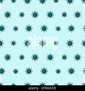Nahtloses Muster mit grünem abstraktem Coronavirus Stock Vektor