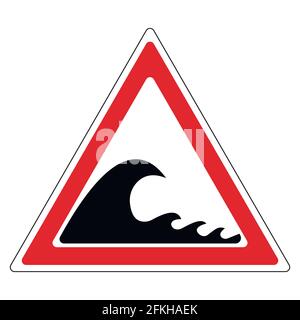 schild „Gefahr Tsunami“ Stock Vektor