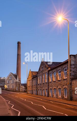 Earlys Blanket Mill entlang der Burford Road bei Sonnenaufgang. Witney, Oxfordshire, England Stockfoto