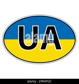 Aufkleber auf dem Auto, Flagge der Ukraine Stock Vektor