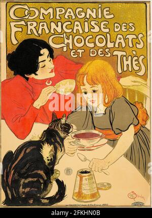 Compagnie Francaise des Chocolats et des Thès von Théophile-Alexandre Steinlen (1859–1923 Französisch) 1895 (Poster) Stockfoto