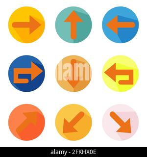 Farbenfrohes Vektordesign-Set eps10 mit abstrakten Pfeilen Stock Vektor