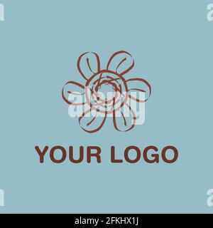 Cool Brown Flower Vektor Logo Design EPS10 Stock Vektor