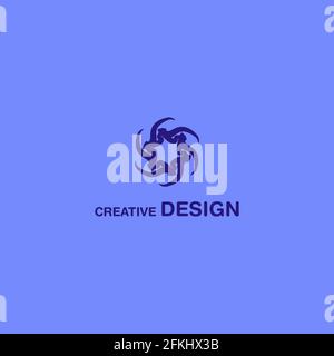 Simple Star Abstract Kreatives Logo Design isoliert auf Cornflower Blue EPS 10 Stock Vektor