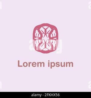 Schlichtes Design mit abstraktem Logo in Pink EPS10 Stock Vektor