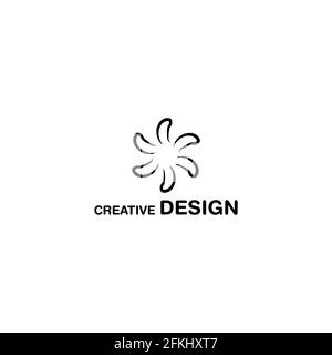 Einzigartige Blume Abstraktes Logo Design Vektor-Kunst Stock Vektor