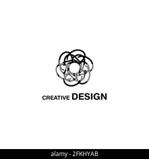 Schöne Blume Linie Logo Radial Vektor Design EPS 10 Stock Vektor