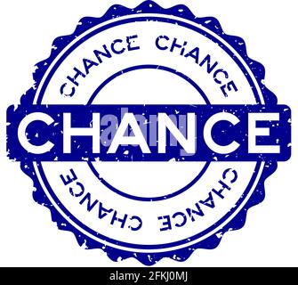 Grunge blue Chance Wort rund Gummi Siegel Stempel auf weiß Hintergrund Stock Vektor