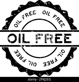 Grunge schwarz ölfrei Wort rund Gummi Dichtung Stempel auf Weißer Hintergrund Stock Vektor