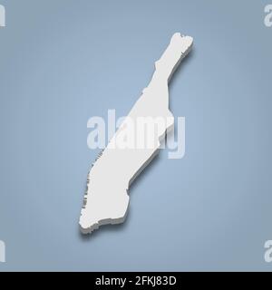 isometrische 3D-Karte von Manhattan ist eine Insel in New York, isolierte Vektordarstellung Stock Vektor