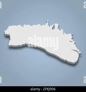 isometrische 3D-Karte von Menorca ist eine Insel auf den Balearen, isoliert Vektor-Illustration Stock Vektor