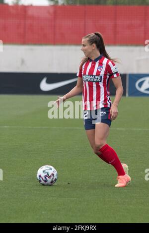 Spanien. Mai 2021. Kylie Strom.Null-Match zwischen Atletico de Madrid Female und Rayo Vallecano Female. Über 300 Menschen kommen auf den Platz. (Foto: Jorge Gonzalez/Pacific Press) Quelle: Pacific Press Media Production Corp./Alamy Live News Stockfoto