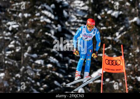 Cortina d'Ampezzo, Italien 13. Februar 2021: INNERHOFER Christof (ITA) tritt im Rahmen der FIS ALPINEN SKI-WELTMEISTERSCHAFTEN 2021 Men's Downhill Trai an Stockfoto