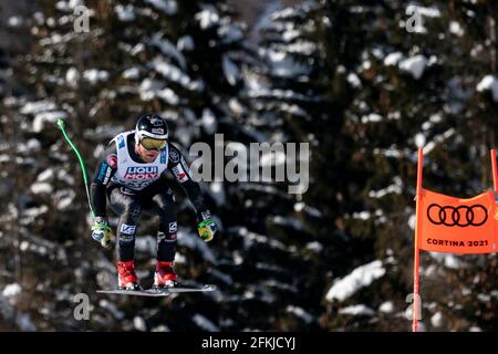 Cortina d'Ampezzo, Italien 13. Februar 2021: BENDIK Martin (SVT) tritt beim FIS ALPINE SKI WORLD CHAMPIONSHIPS 2021 Men's Downhill Training an Stockfoto