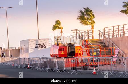 Aufbau der Sets für die neue Star Wars-Show Andor Stockfoto