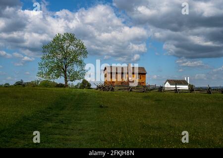 Manassas, VA, USA - 30. April 2021. Foto des Henry House, der Ort des ersten zivilen Verunglückten im Bürgerkrieg während des Battle of Bull Run. Stockfoto