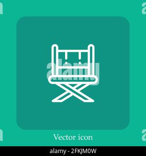 director Chair Vektor-Symbol lineares Symbol.Linie mit bearbeitbarer Kontur Stock Vektor