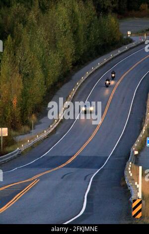 Seward Highway – Abendszene in der Nähe von Anchorage, Alaska, USA Stockfoto