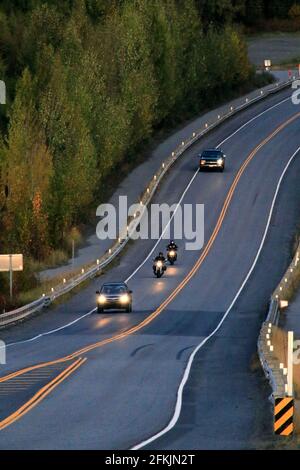 Seward Highway – Abendszene in der Nähe von Anchorage, Alaska, USA Stockfoto