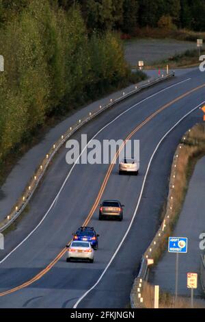 Seward Highway – Abendszene in der Nähe von Anchorage, Alaska, USA Stockfoto