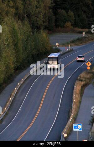 Seward Highway – Abendszene in der Nähe von Anchorage, Alaska, USA Stockfoto