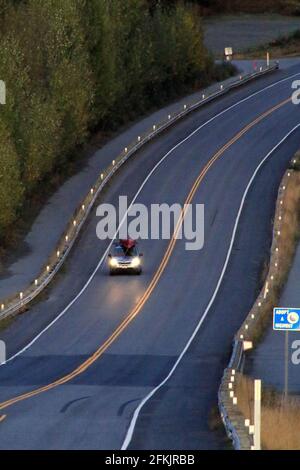 Seward Highway – Abendszene in der Nähe von Anchorage, Alaska, USA Stockfoto