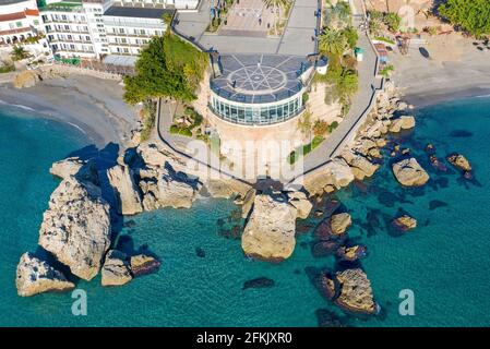 Balcon de Europa, Balkon Europas, Aussichtsplattform und Wahrzeichen der Küstenstadt Nerja, Andalusien, Costa del Sol, Spanien Stockfoto