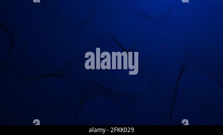 Abstrakte Kontur Wellen Schwarze Linien auf blauem Hintergrund. Vektorgrafik Stock Vektor