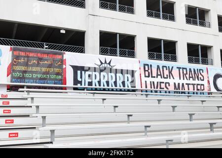 Montclair, Vereinigte Staaten Von Amerika. Mai 2021. Der allgemeine Blick in das Stadion während des Spiels der National Womens Soccer League zwischen Gotham FC und Racing Louisville FC im Pittser Field in Montclair, New Jersey, USA. Kredit: SPP Sport Pressefoto. /Alamy Live News Stockfoto