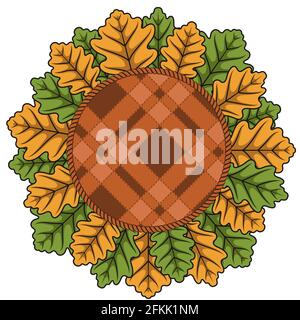 Vektor-Illustration mit Herbstblättern und Karloid. Stock Vektor