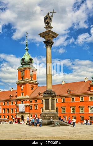 Polen, Warschau, Königliches Schloss und das volumen von Sigismund III, woiwodschaft Masowien. Stockfoto