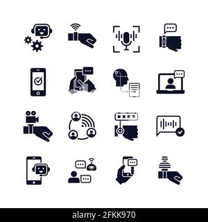 Kommunikation Icons Set Stock Vektor