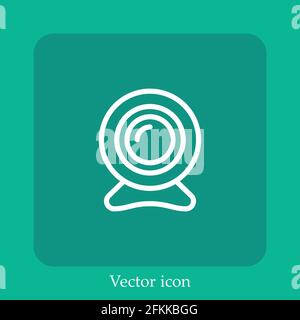 Webcam-Vektor-Symbol lineares Symbol.Linie mit bearbeitbarer Kontur Stock Vektor