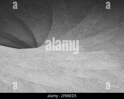 Abstrakt leerer Beton-Innenraum, Hintergrund. 3D-Rendering-Illustration Stockfoto