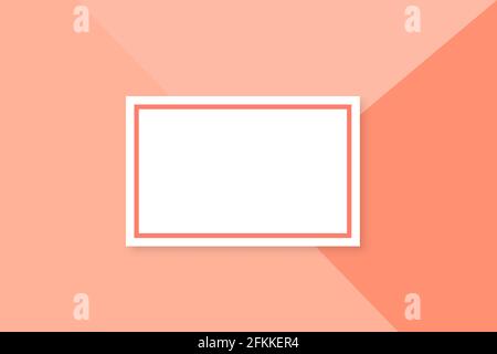 Lebender Korallenhintergrund mit Rahmen und Kopierraum. Trendige Farbe des Jahres 2019. Modernes horizontales Webbanner-Layout mit freiem Textbereich. Einfach zu edi Stock Vektor