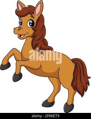 Niedliches Pferd Tier Cartoon Illustration Stock Vektor
