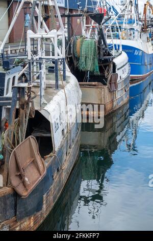 Troon, Schottland, Großbritannien. Mai 2021. UK Wetter: Fischerboote in Troon Harbour. Kredit: Skully/Alamy Live Nachrichten Stockfoto