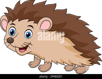 Niedliche Igel Cartoon Tier Vektor Illustration Stock Vektor