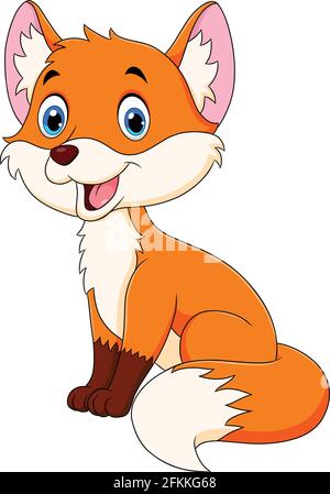 Cute Fox Tier Cartoon Vektor Illustration Stock Vektor