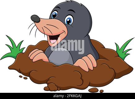 Niedliche Mole Tier Cartoon Vektor Illustration Stock Vektor