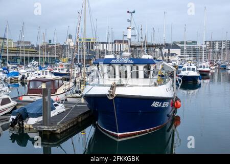Marine Biological Association Research Vessel Sepia, Plymouth, Großbritannien Stockfoto