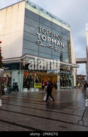 Topshop, Topman, Miss Selfridge im Princesshay Shopping Center, Exeter, Großbritannien Stockfoto