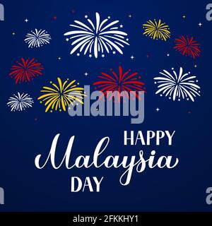 Banner zum Malaysia Day. Nationalfeiertag am 16. September. Vektor-Vorlage für Typografie Poster, Grußkarte, Flyer, etc. Stock Vektor