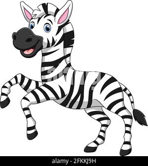Niedliche Zebra Cartoon Tier Vektor Illustration Stock Vektor