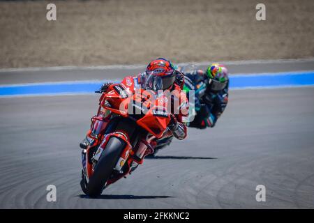 Jerez, Spanien. Mai 2021. Rennen für den MotoGP Grand Prix Red Bull von Spanien auf der Rennstrecke in Jerez, Spanien 1. Mai 2021 in Bild: Bagnaia Carreras del Gran Premio Red Bull de España de MotoGP en el Circuito de Jerez, España, 1 de Mayo de 2021 POOL/ MotoGP.com/Cordon die Pressebilder sind nur für die redaktionelle Verwendung bestimmt. Obligatorischer Kredit: © motogp.com Kredit: CORDON PRESS/Alamy Live News Stockfoto