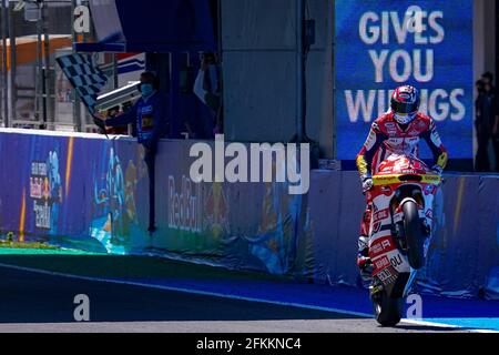 Jerez, Spanien. Mai 2021. Rennen für den MotoGP Grand Prix Red Bull of Spain auf der Rennstrecke in Jerez, Spanien 1. Mai 2021 in Bild: Fabio Di Giannantonio Carreras del Gran Premio Red Bull de España de MotoGP en el Circuito de Jerez, España, 1 de Mayo de 2021 POOL/ MotoGP.com/Cordon die Pressebilder sind nur für die redaktionelle Verwendung bestimmt. Obligatorischer Kredit: © motogp.com Kredit: CORDON PRESS/Alamy Live News Stockfoto