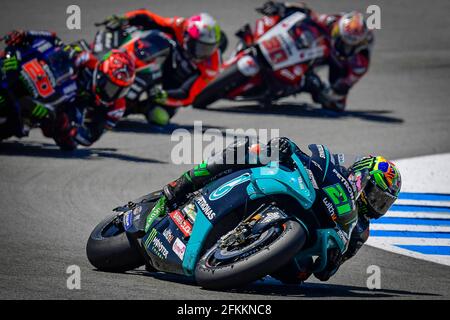 Jerez, Spanien. Mai 2021. Rennen für den MotoGP Grand Prix Red Bull von Spanien auf der Rennstrecke in Jerez, Spanien 1. Mai 2021 in Bild: Morbidelli Carreras del Gran Premio Red Bull de España de MotoGP en el Circuito de Jerez, España, 1 de Mayo de 2021 POOL/ MotoGP.com/Cordon die Pressebilder sind nur für die redaktionelle Verwendung bestimmt. Obligatorischer Kredit: © motogp.com Kredit: CORDON PRESS/Alamy Live News Stockfoto