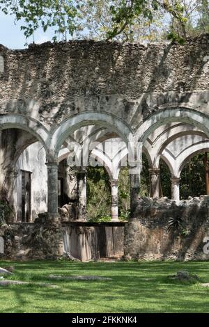 La Hacienda Uayamón localizada a 27 km de la ciudad De Campeche tuvo sus orígenes en el siglo XVI cuando Su actividad era la ganadería y el cultivo de Stockfoto