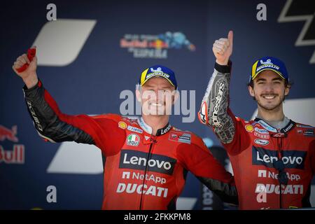 Jerez, Spanien. Mai 2021. Rennen für den MotoGP Grand Prix Red Bull of Spain auf der Rennstrecke in Jerez, Spanien 1. Mai 2021 in Bild: Australien Jack Miller Carreras del Gran Premio Red Bull de España de MotoGP en el Circuito de Jerez, España, 1 de Mayo de 2021 POOL/ MotoGP.com/Cordon die Pressebilder sind nur für den redaktionellen Gebrauch bestimmt. Obligatorischer Kredit: © motogp.com Kredit: CORDON PRESS/Alamy Live News Stockfoto